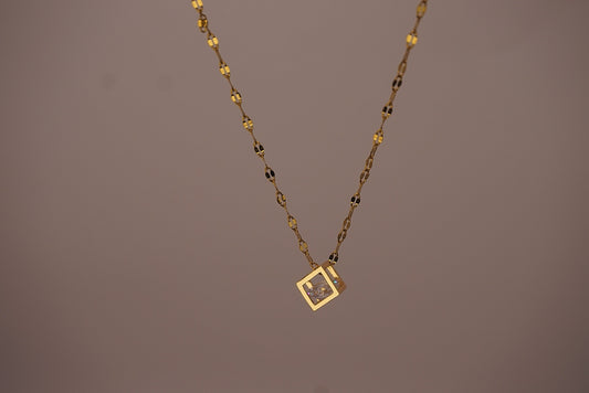 Golden Cube Necklace