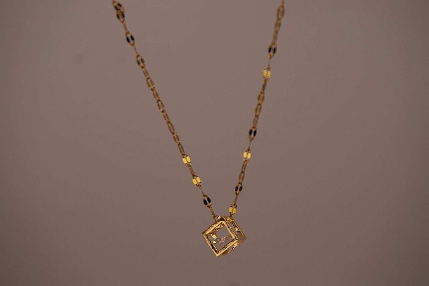 Golden Cube Necklace