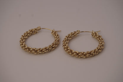 Knotted Gold Hoops