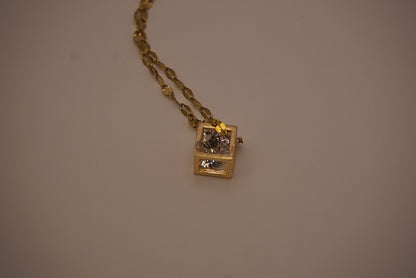 Golden Cube Necklace